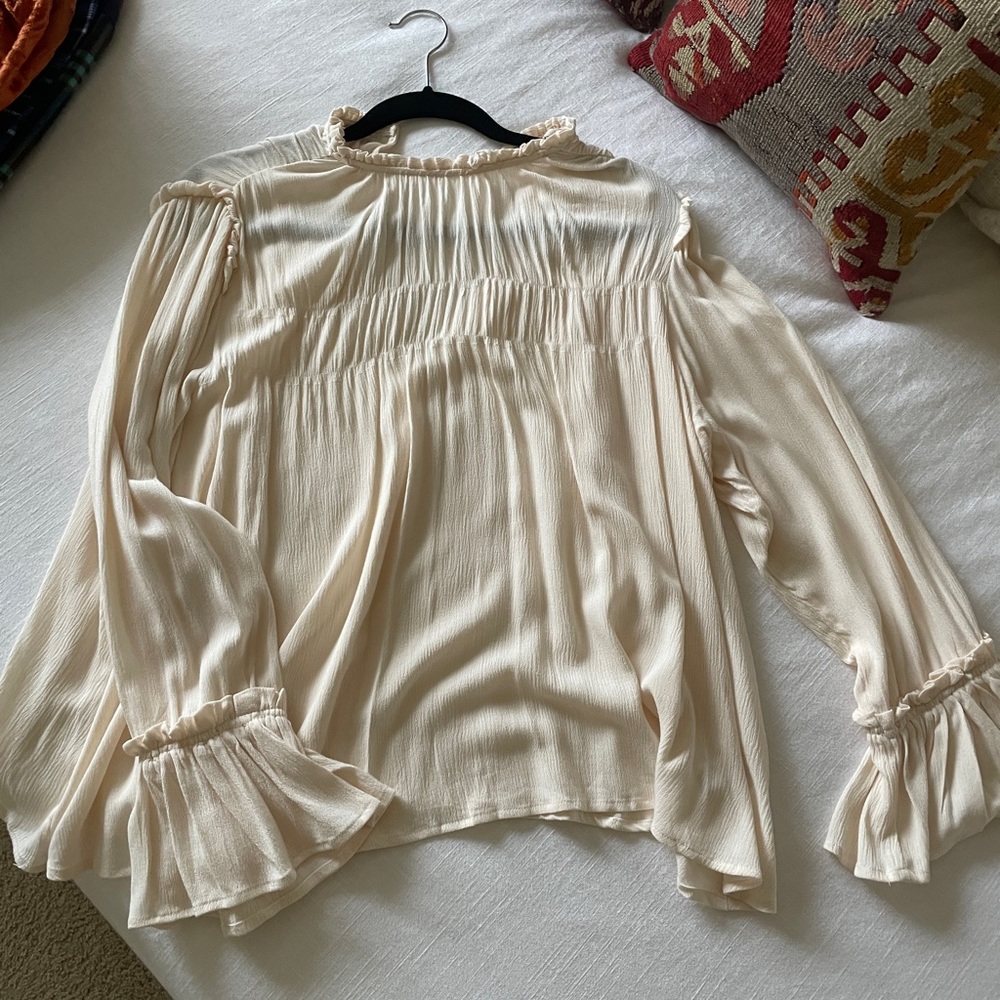 Cream Ruffle Blouse